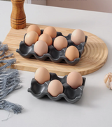 Range-Œufs en Céramique Élégance – 6 ou 12 Compartiments pour Cuisine et Réfrigérateur