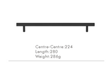 Poignée T-Bar -LineaBrass – Laiton Massif, Extra Longue et Design Moderne