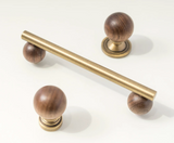 Poignée de Meuble Moderne Bois Noyer & Bronze