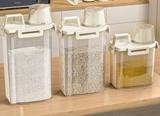 Boîte de Stockage Céréales Hermétique FreshSeal Premium – Distributeur Riz Transparent | Anti-Humidité Anti-Insectes | Rangement Cuisine 1,75–3L