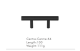 Poignée T-Bar -LineaBrass – Laiton Massif, Extra Longue et Design Moderne