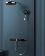 Colonne de douche thermostatique encastrée en laiton – Ensemble haut de gamme avec pomme de douche effet pluie