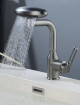 Robinet de lavabo design avec effet cascade et quatre modes de jet