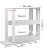 Étagère Rotative 2 Niveaux – Organisateur Pratique pour Cuisine, Salle de Bain et Bureau