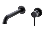 Robinet mural encastré en laiton pour lavabo avec mitigeur eau chaude et froide