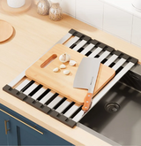 FlexiRack – Égouttoir Extensible et Pliable en Acier Inoxydable 304 pour Évier de Cuisine
