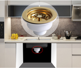 Ouboni – Passoire et Bouchon Pop-Up en Acier Inoxydable Fini Laiton Antique pour Évier de Cuisine
